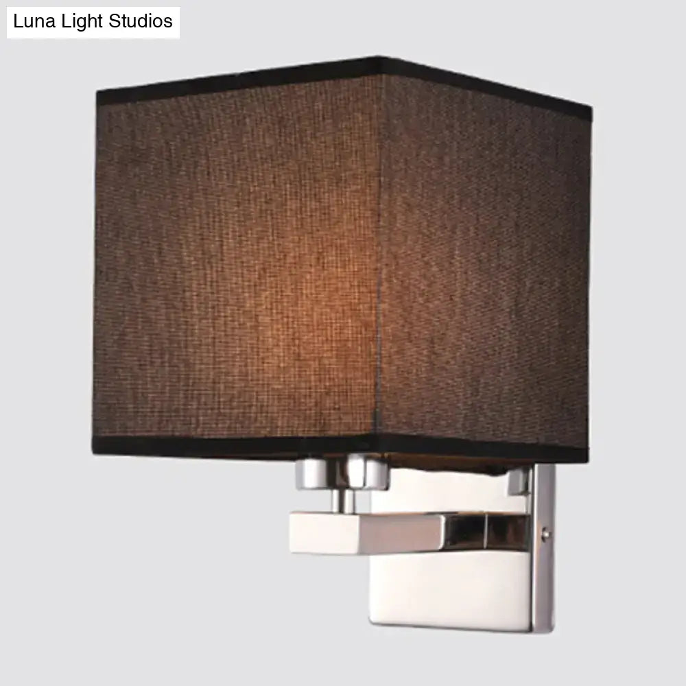 Decorbites beige fabric shade sconce with chrome wall mount on Tampa Home & Garden Store