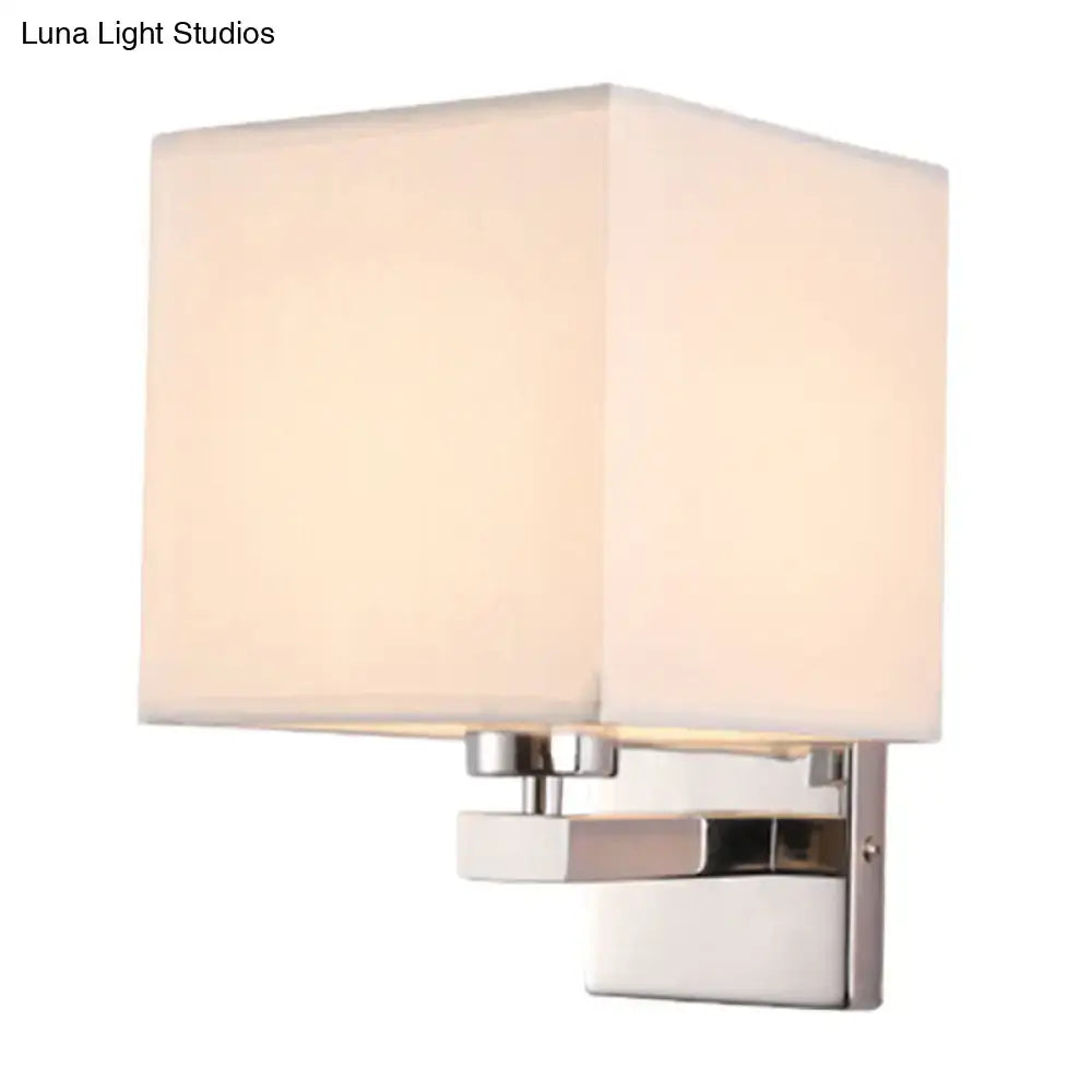 Beige fabric shade sconce with polished chrome mount by Decorbites on Tampa Home & Garden Store