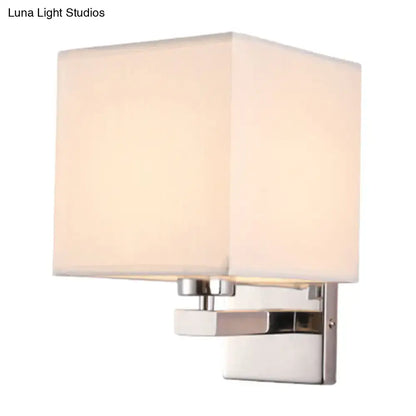 Beige fabric shade sconce with polished chrome mount by Decorbites on Tampa Home & Garden Store