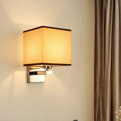 Beige fabric shade sconce by Decorbites with chrome wall mount on Tampa Home & Garden Store