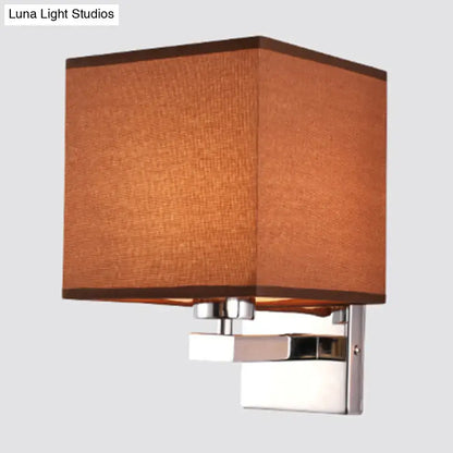 Beige fabric shade sconce with chrome wall mount by Decorbites on Tampa Home & Garden Store