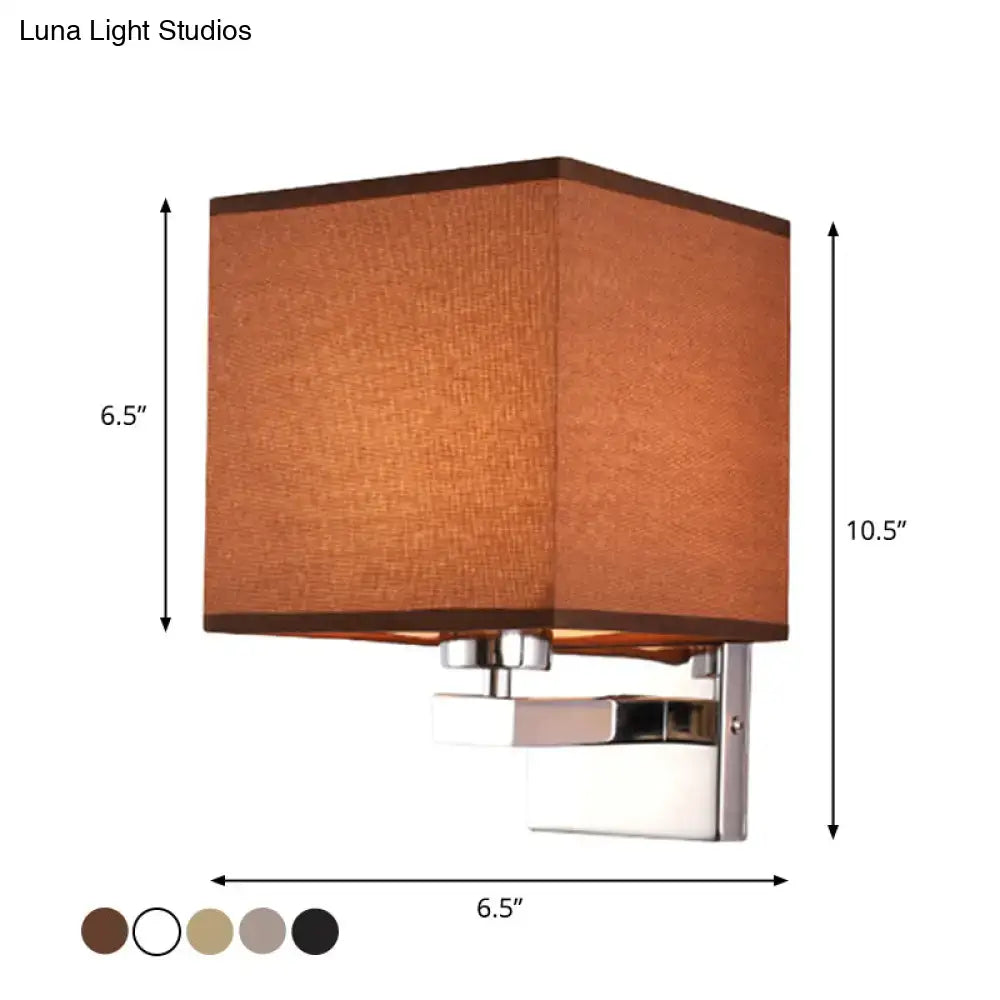 Beige fabric shade sconce with chrome mount by Decorbites, wall light 6.5 in shade width on Tampa Home & Garden Store