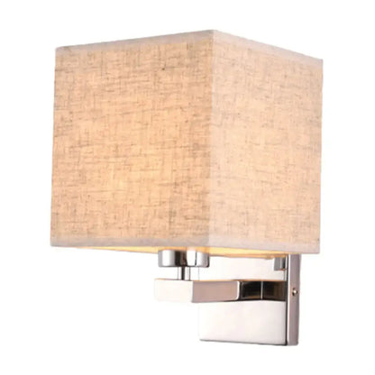 Beige fabric shade sconce with chrome mount by Decorbites on Tampa Home & Garden Store