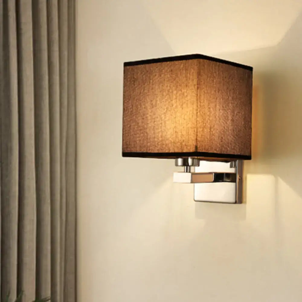 Beige fabric shade sconce by Decorbites, wall-mounted with chrome hardware on Tampa Home & Garden Store