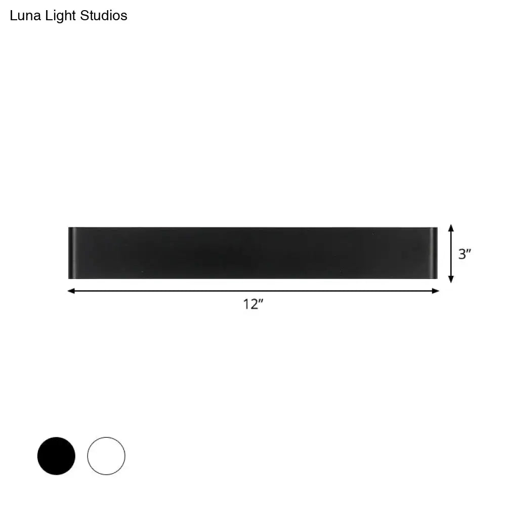 Black LED Vanity Sconce by Decorbites, 12in long, 3in tall, with black and white finish options on Tampa Home & Garden Store
