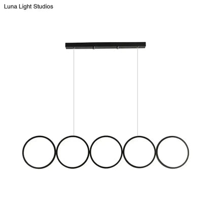 Modern black 5-ring LED pendant light by Decorbites for dining room on Tampa Home & Garden Store