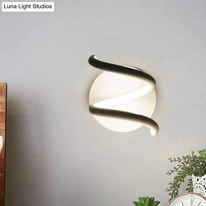 Modern black acrylic spiral sconce wall light for bedroom by Decorbites on Tampa Home & Garden Store