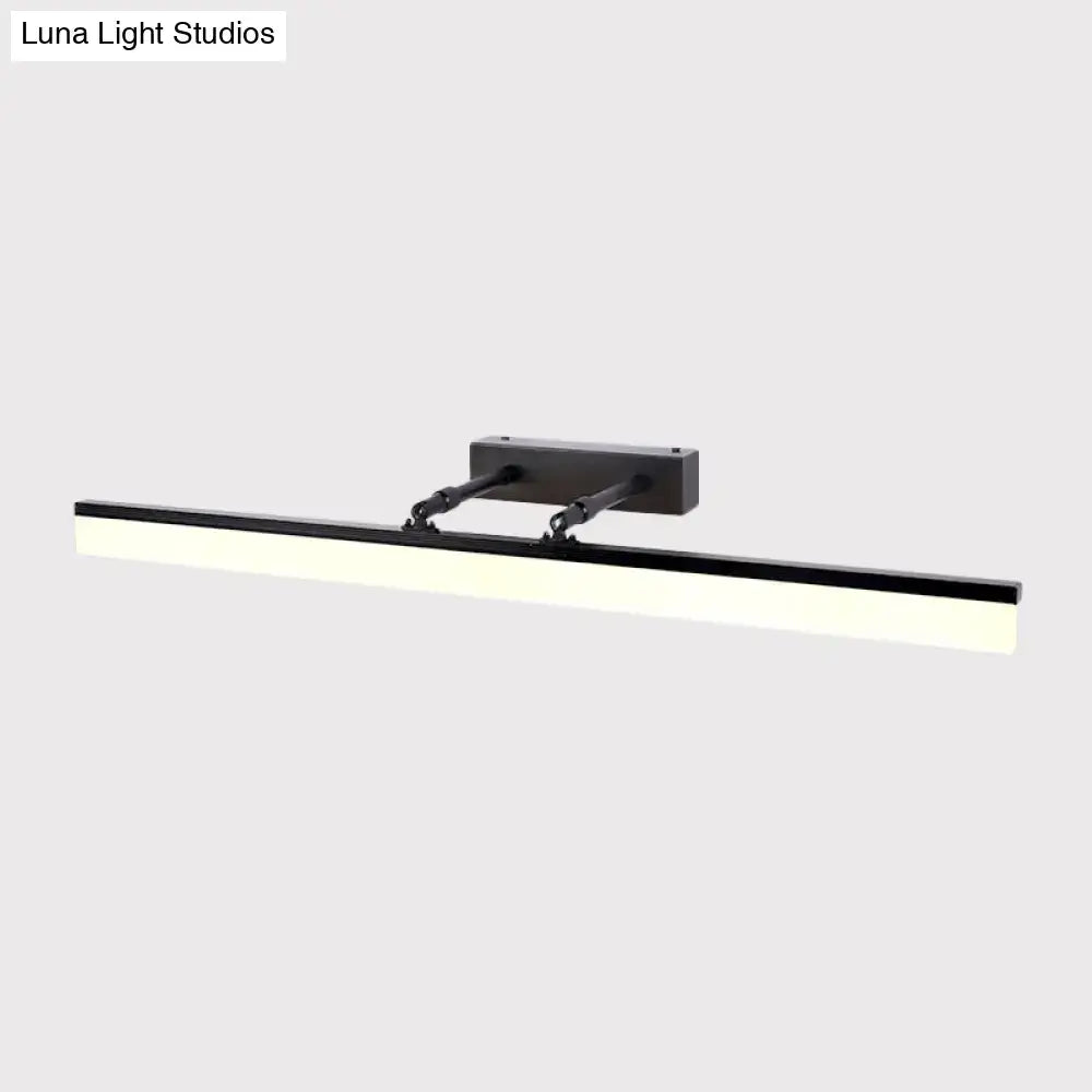 Black LED vanity sconce with slim horizontal acrylic shade wall mount on Tampa Home & Garden Store