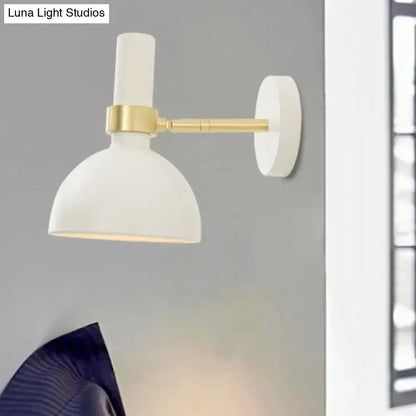 Modern Black and Brass Domed Wall Lamp Bedroom