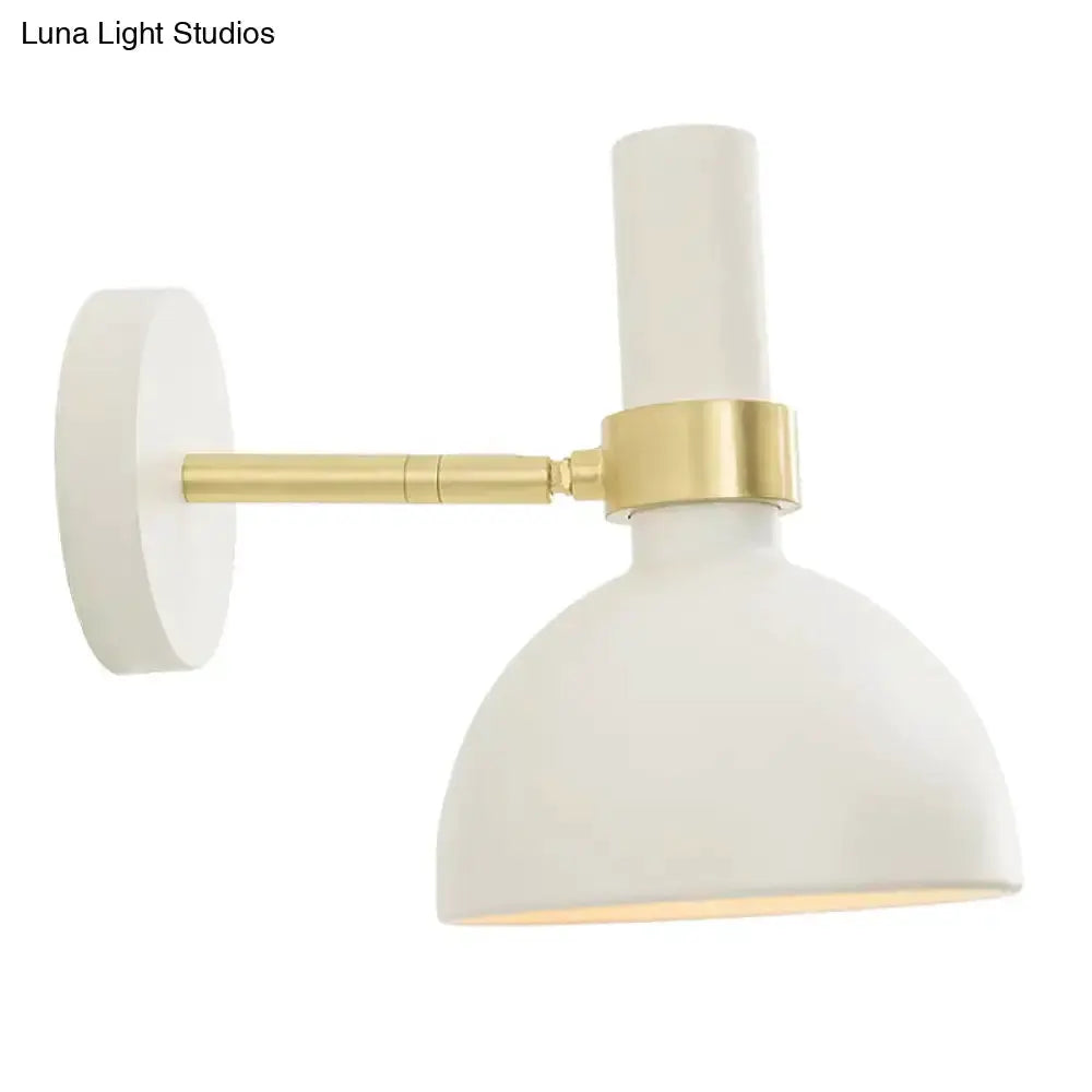 Modern Black and Brass Domed Wall Lamp Bedroom