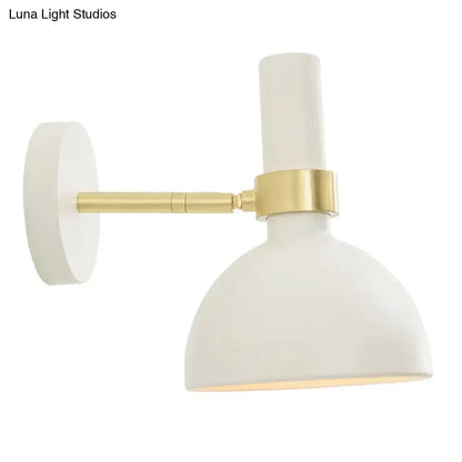 Modern Black and Brass Domed Wall Lamp Bedroom