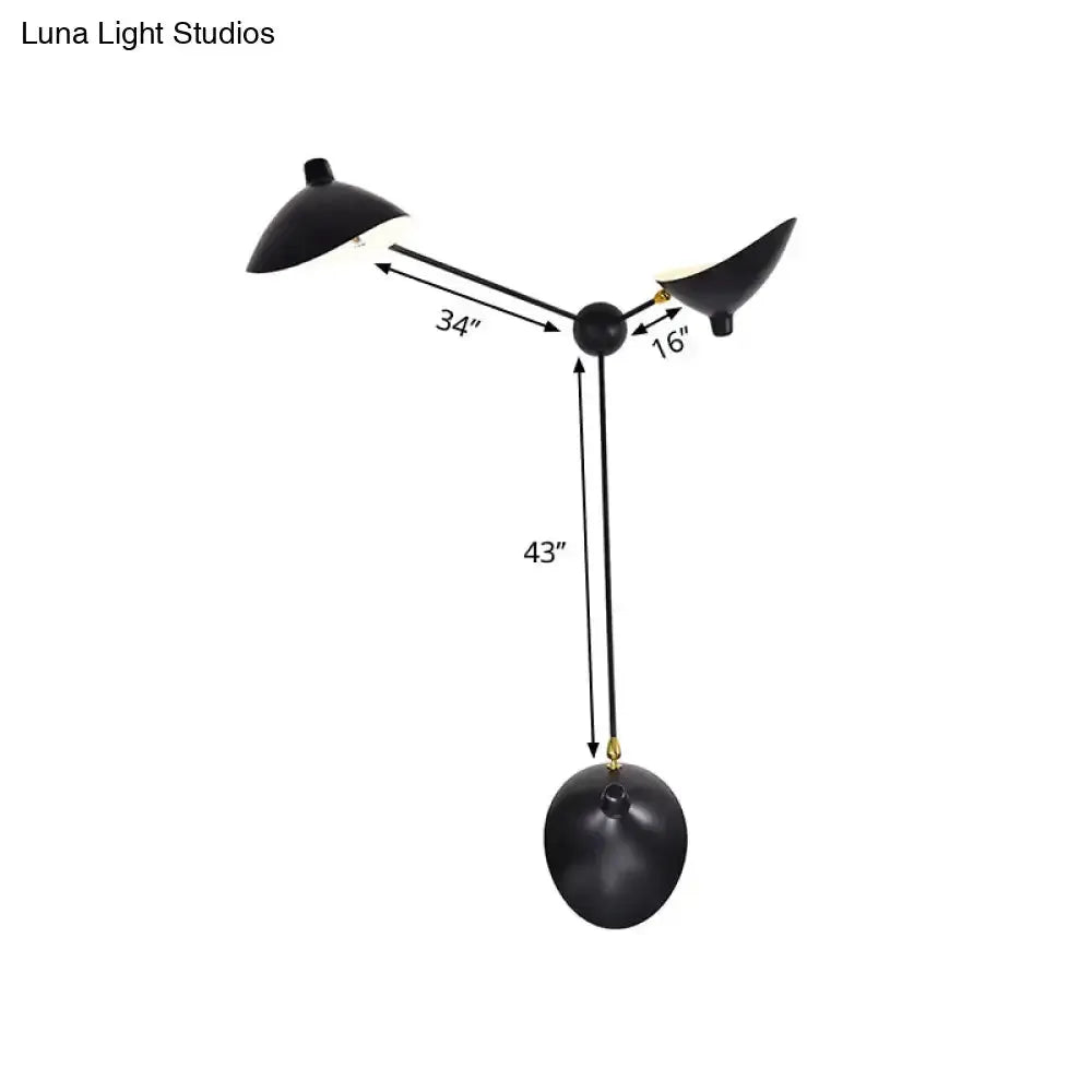 Decorbites modern black and brass duckbill wall lamp with dual adjustable shades on Tampa Home & Garden Store