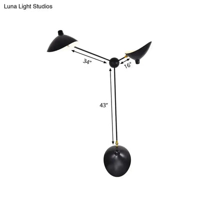 Decorbites modern black and brass duckbill wall lamp with dual adjustable shades on Tampa Home & Garden Store