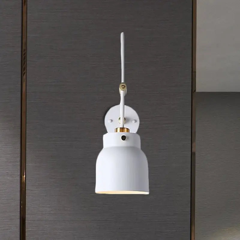 Black Brass Adjustable Dual-Voltage Wall Light with white shade by Decorbites on Tampa Home & Garden Store