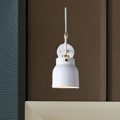 Black Brass Adjustable Dual-Voltage Wall Light with white shade by Decorbites on Tampa Home & Garden Store