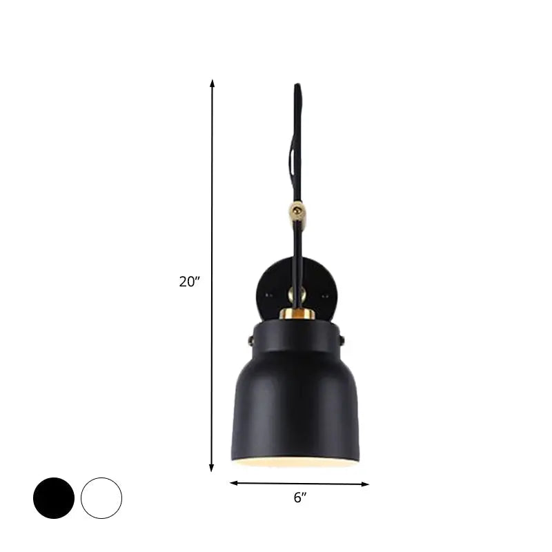Decorbites black brass adjustable dual-voltage wall light pendant with black shade on Tampa Home & Garden Store