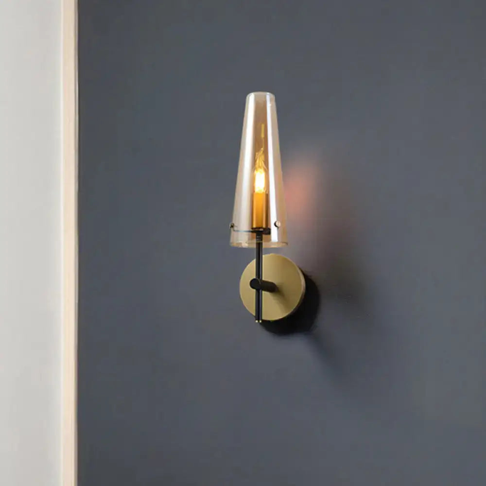 Black Brass Wall Mount sconce with clear glass shade, Decorbites on Tampa Home & Garden Store