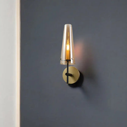 Black Brass Wall Mount sconce with clear glass shade, Decorbites on Tampa Home & Garden Store