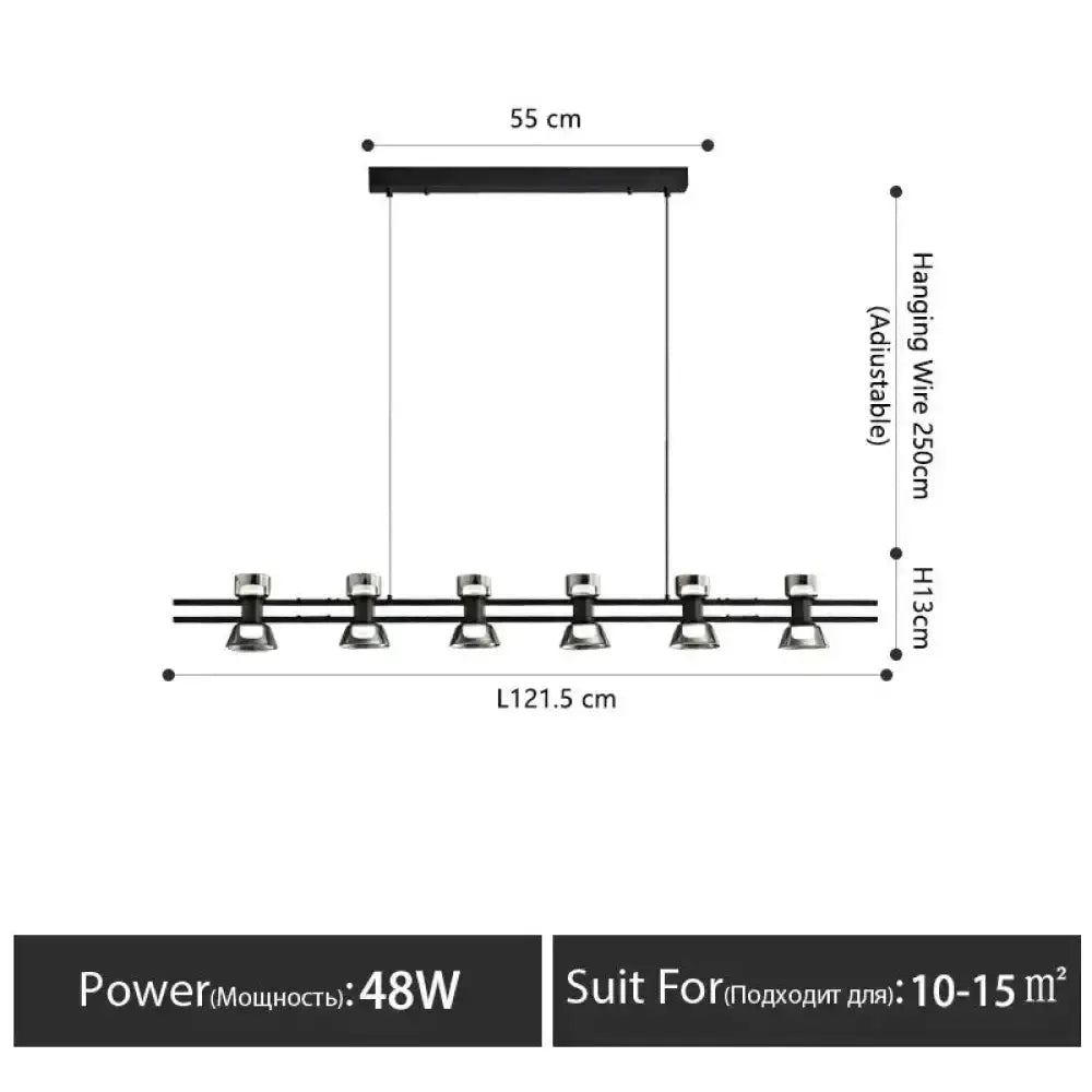 Modern Black and Chrome Linear LED Strip Lamp