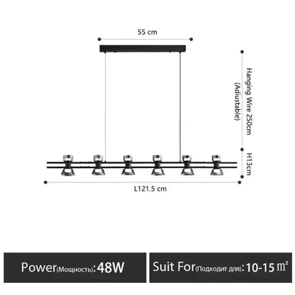 Modern Black and Chrome Linear LED Strip Lamp