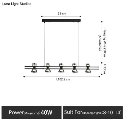 Modern Black and Chrome Linear LED Strip Lamp
