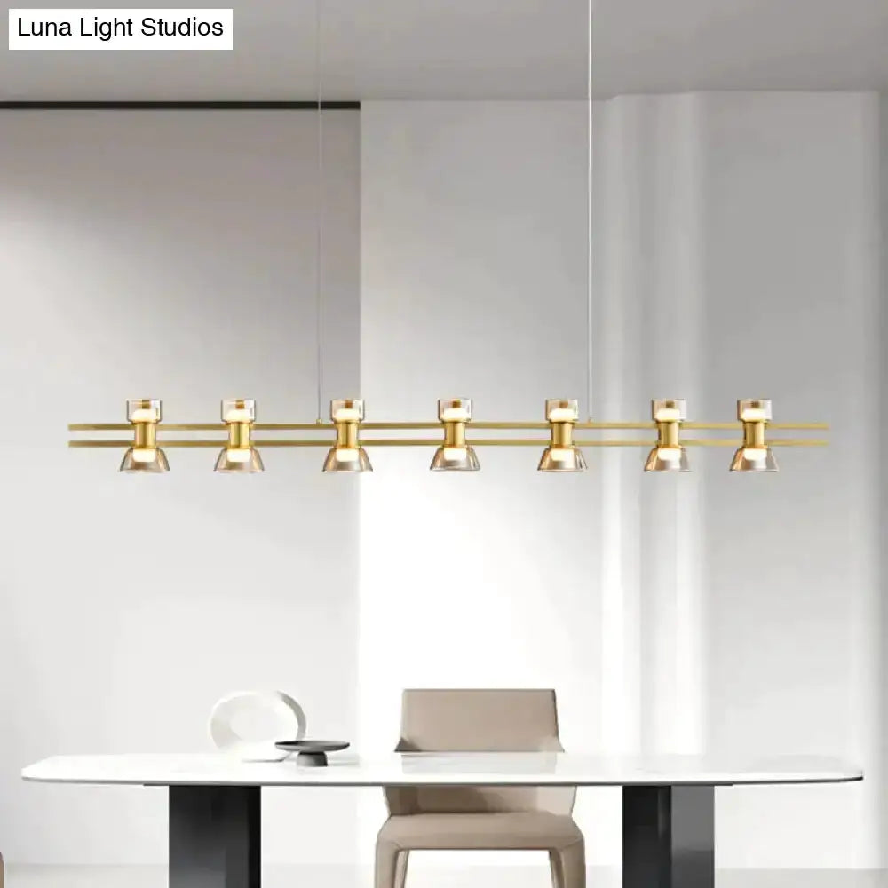Modern Black and Chrome Linear LED Strip Lamp