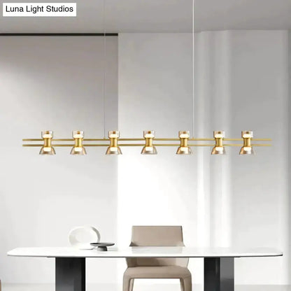Modern Black and Chrome Linear LED Strip Lamp