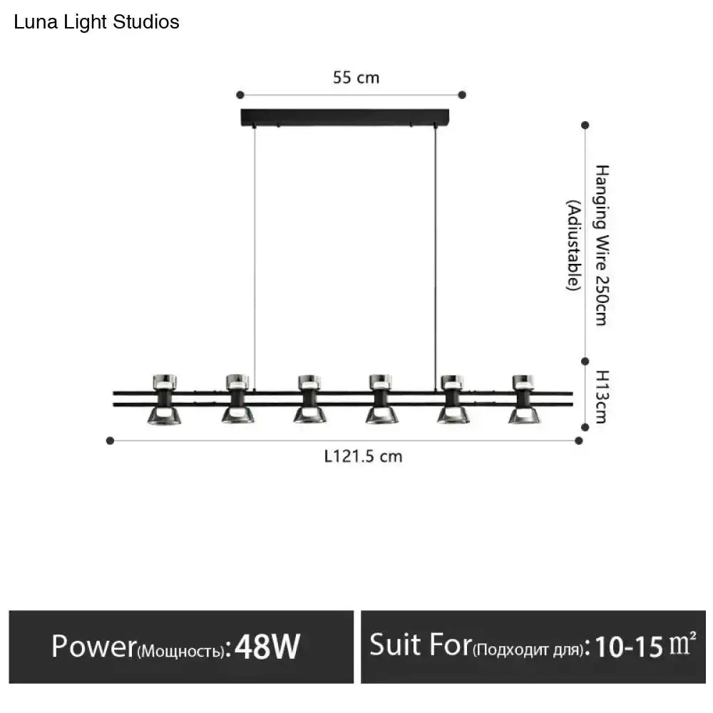 Modern Black and Chrome Linear LED Strip Lamp
