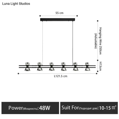Modern Black and Chrome Linear LED Strip Lamp