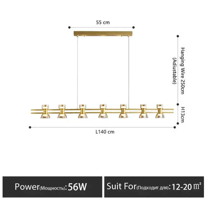 Modern Black and Chrome Linear LED Strip Lamp