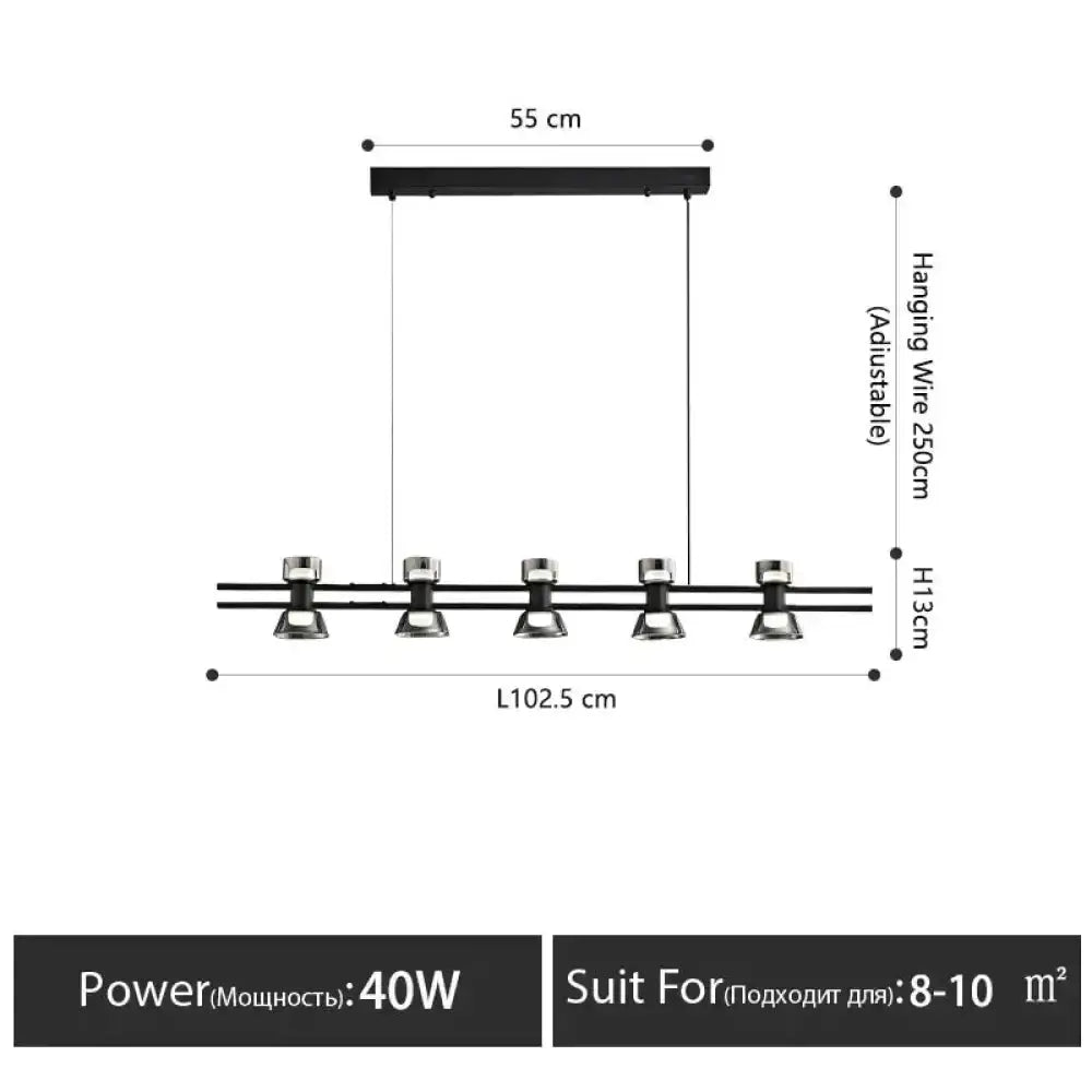 Modern Black and Chrome Linear LED Strip Lamp