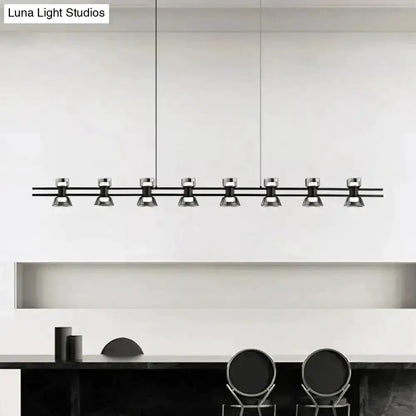 Modern Black and Chrome Linear LED Strip Lamp