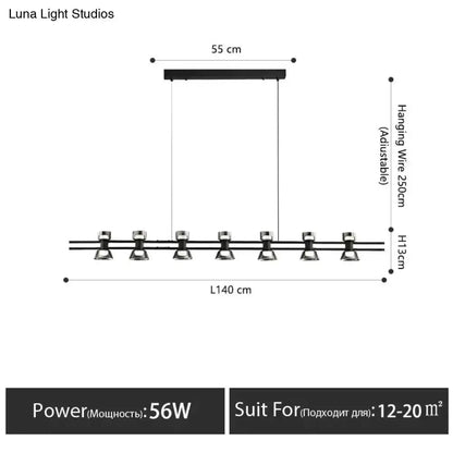 Modern Black and Chrome Linear LED Strip Lamp