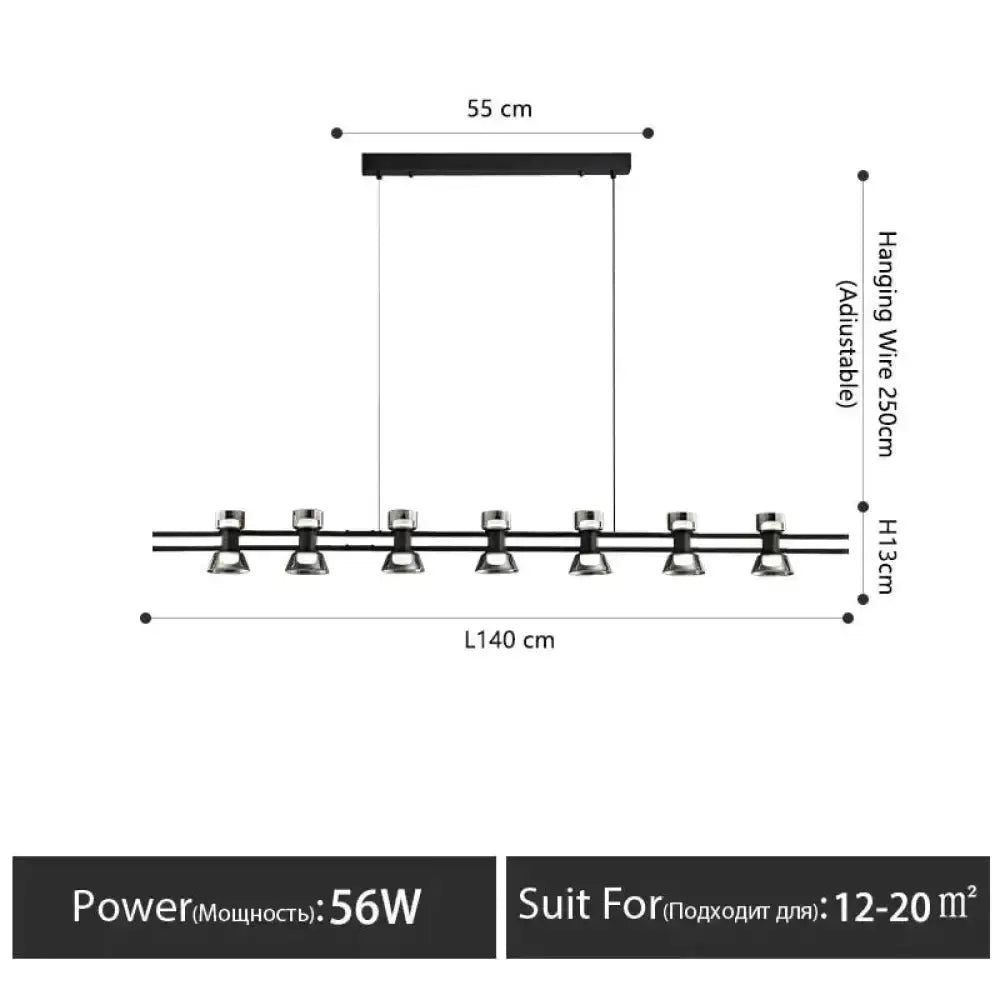 Modern Black and Chrome Linear LED Strip Lamp