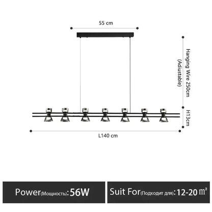 Modern Black and Chrome Linear LED Strip Lamp