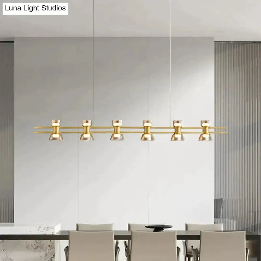 Modern Black and Chrome Linear LED Strip Lamp
