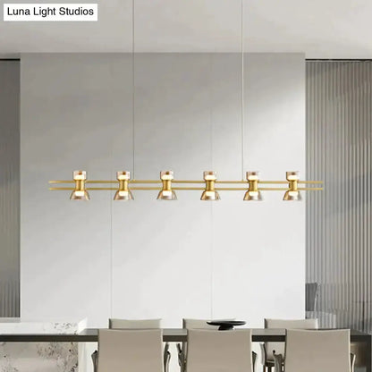 Modern Black and Chrome Linear LED Strip Lamp