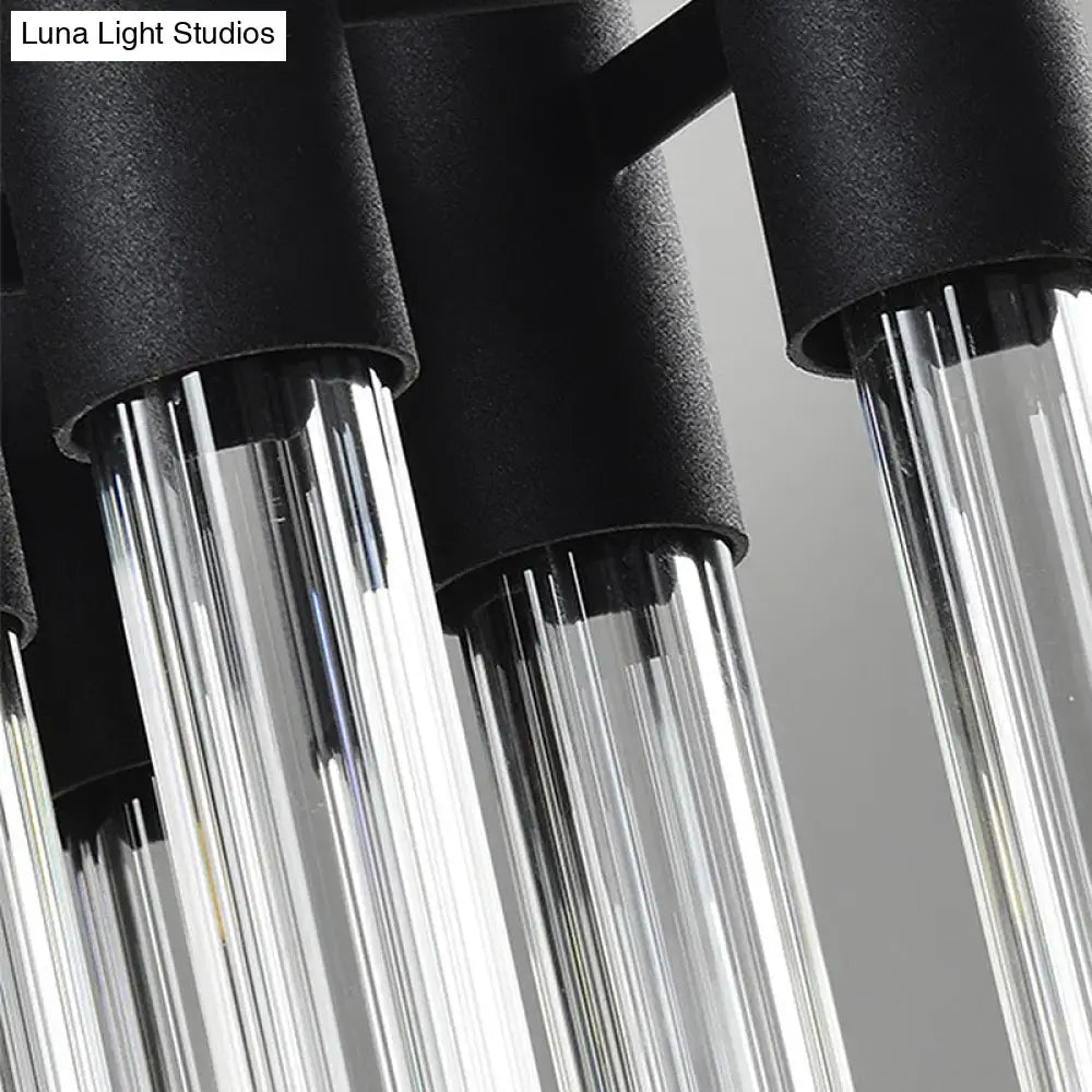Black crystal tube wall lamp by Decorbites with clear glass tubes and black finish on Tampa Home & Garden Store