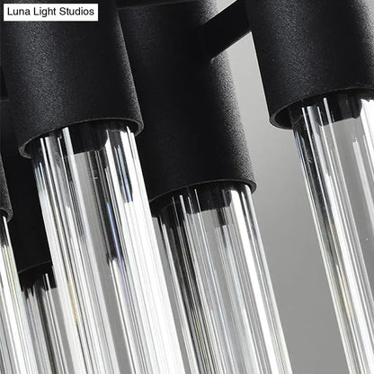 Black crystal tube wall lamp by Decorbites with clear glass tubes and black finish on Tampa Home & Garden Store