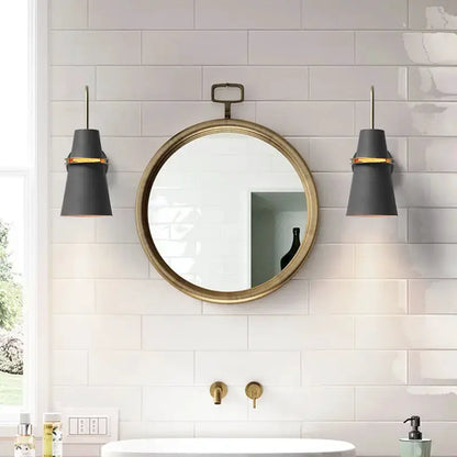 Black and Gold Conical Sconce Dining Room Lamp