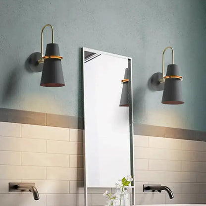 Black and Gold Conical Sconce Dining Room Lamp