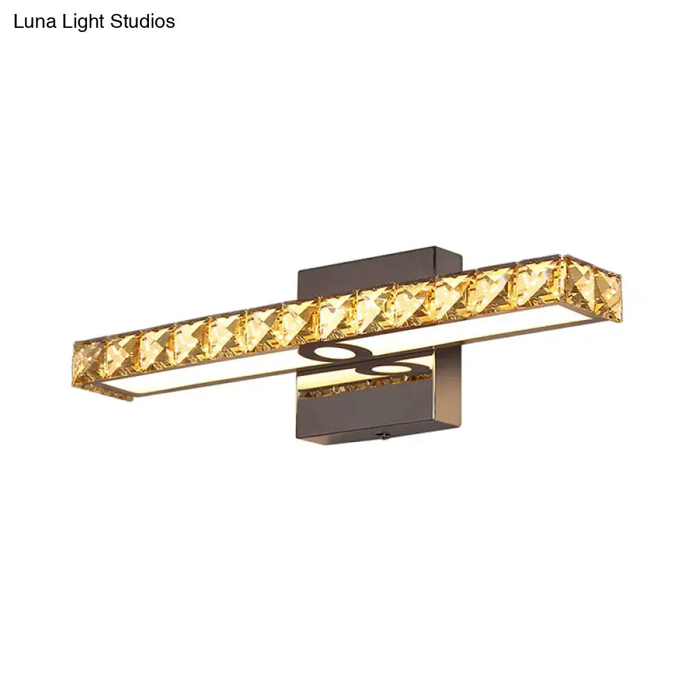 Gold Crystal Wall Light long rectangular bar with faceted crystals and bronze mount Decorbites on Tampa Home & Garden Store