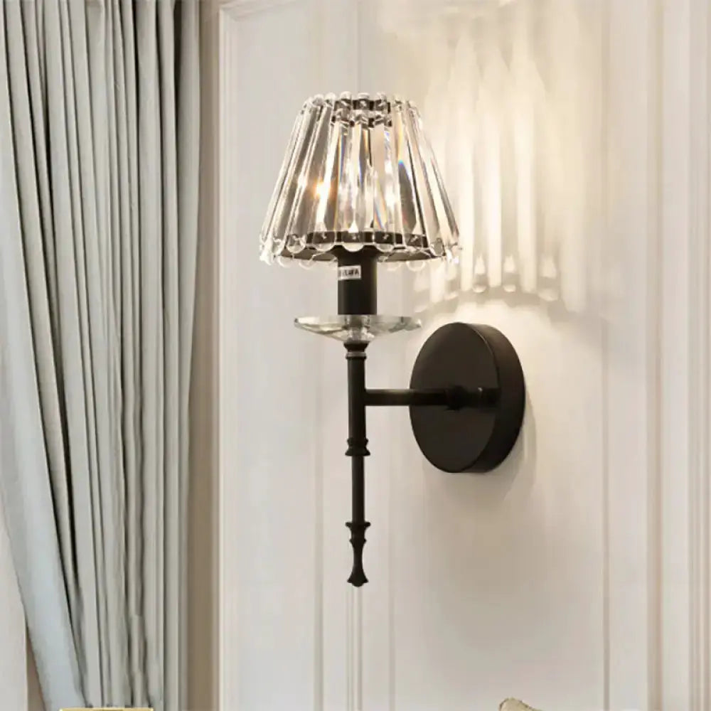 Modern black crystal wall light E12 fixture by Decorbites, wall sconce on Tampa Home & Garden Store