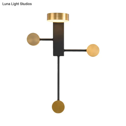 Decorbites Black Gold LED wall sconce with black stem and gold end caps on Tampa Home & Garden Store