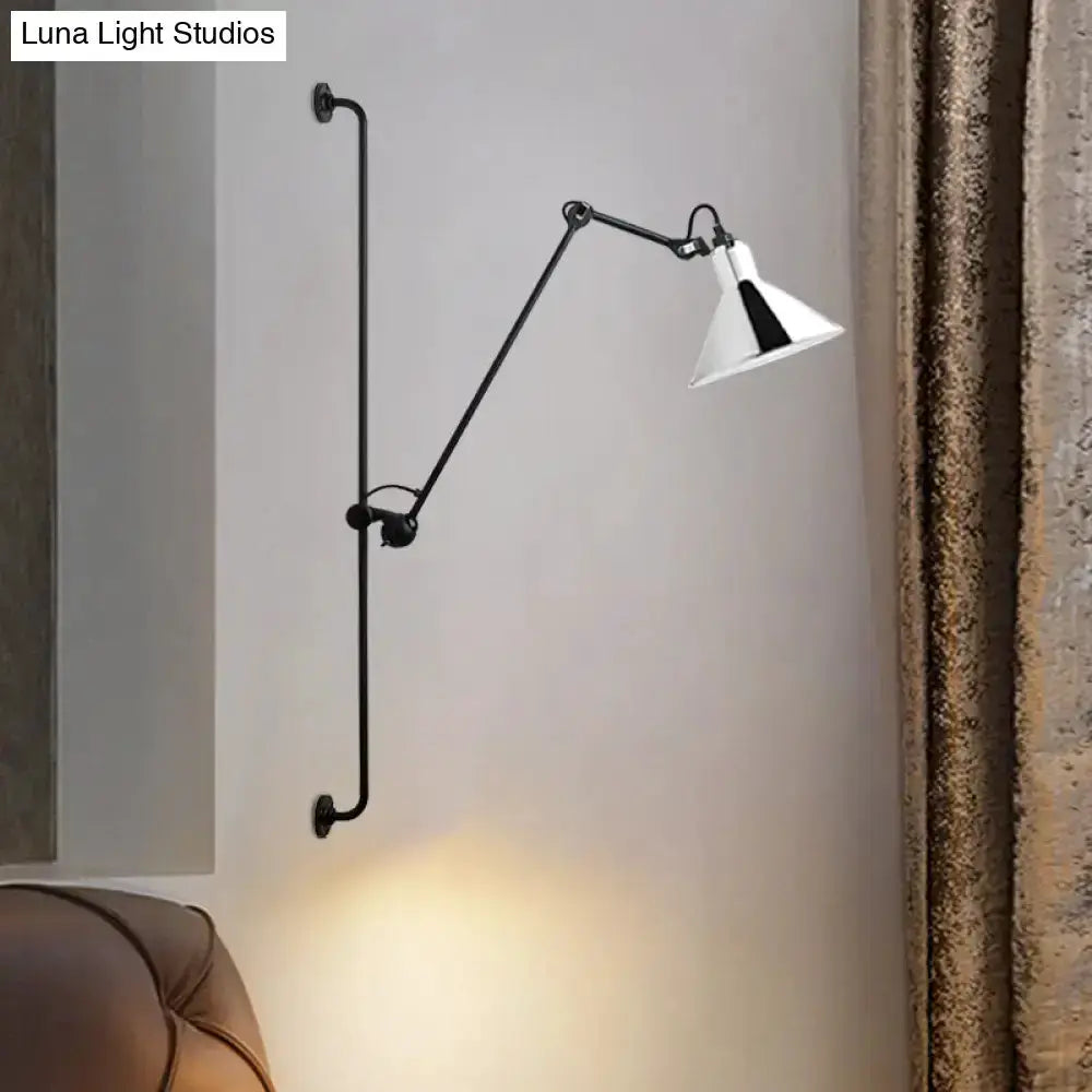 Modern black and white articulated bedroom wall lamp with adjustable arm direct wired Decorbites on Tampa Home & Garden Store