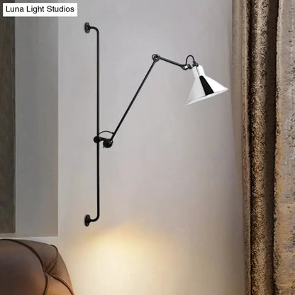 Modern black and white articulated bedroom wall lamp with adjustable arm direct wired Decorbites on Tampa Home & Garden Store
