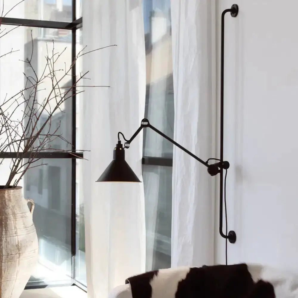 Articulated bedroom wall lamp, black and white, direct wired, Decorbites on Tampa Home & Garden Store