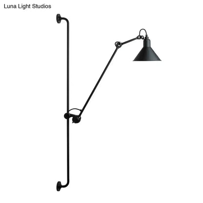 Modern black articulated bedroom wall lamp by Decorbites with adjustable arm and conical shade on Tampa Home & Garden Store