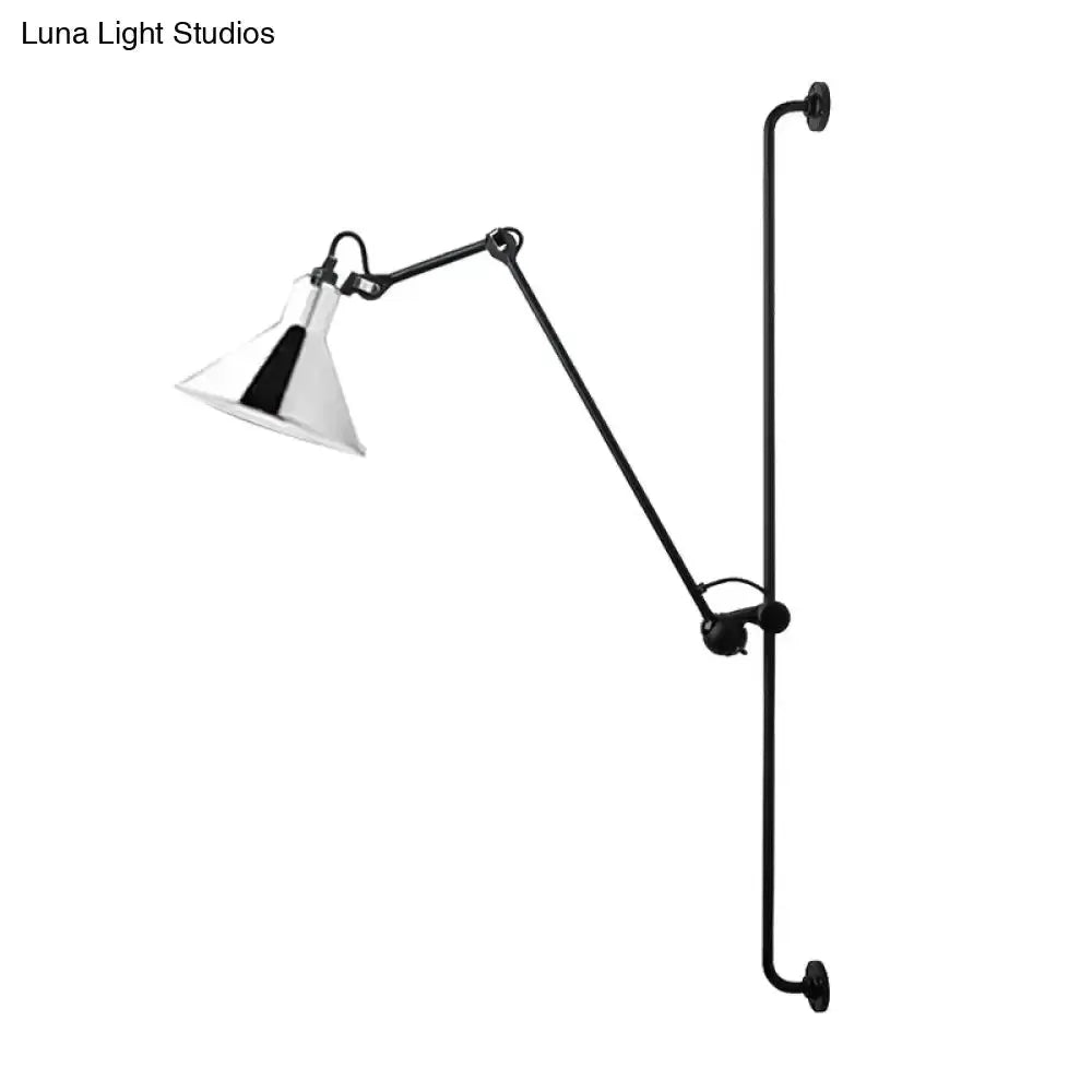 Modern black and white articulated bedroom wall lamp direct wired with adjustable arm on wall on Tampa Home & Garden Store