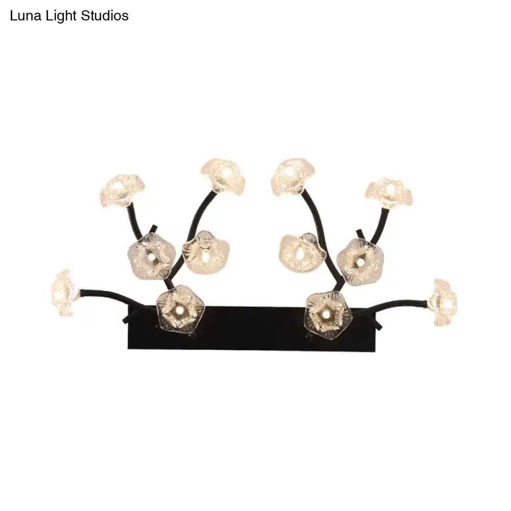 Black Blossom Glass Wall Light by Decorbites with black metal base and glass blossom bulbs on Tampa Home & Garden Store
